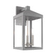 Livex Lighting - 20584-80 - Three Light Outdoor Wall Lantern - Nyack - Nordic Gray w/ Brushed Nickels