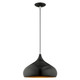 Livex Lighting - 41173-68 - One Light Mini Pendant - Amador - Shiny Black w/ Polished Chromes