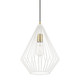 Linz One Light Pendant in Textured White w/Antique Brass (107-41325-13)