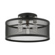 Livex Lighting - 46219-04 - Three Light Semi Flush Mount - Industro - Black w/ Brushed Nickels