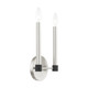 Karlstad Two Light Wall Sconce in Brushed Nickel w/ Blacks (107-46882-91)