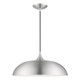 Livex Lighting - 49233-66 - One Light Pendant - Amador - Brushed Aluminum w/Polished Chrome