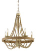 Mchan Five Light Chandelier in Natural Wood with Rope (446-M10014-97)