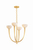 Hudson Valley - 9023-VGL - Four Light Chandelier - Maywood - Vintage Gold Leaf