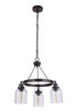 Craftmade - 53623-FBDT - Three Light Chandelier - Foxwood - Flat Black / Dark Teak