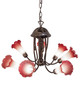 Pink/White Seven Light Chandelier (251577)