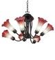 Pink/White Seven Light Chandelier (251577)