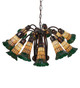 Stained Glass Pond Lily 12 Light Chandelier (251604)