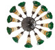 Stained Glass Pond Lily 12 Light Chandelier (251604)
