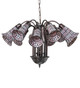 Stained Glass Pond Lily 12 Light Chandelier (251607)