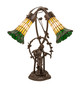 Meyda Tiffany - 251675 - Two Light Table Lamp - Stained Glass Pond Lily - Mahogany Bronze