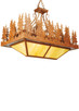 Meyda Tiffany - 50216 - Four Light Inverted Pendant - Pine Lake - Rust