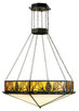 Meyda Tiffany - 51006 - Six Light Inverted Pendant - Mountain Pine - Textured Black