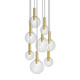Sonneman - 3768.38 - Eight Light Pendant - Bubbles - Satin Brass