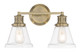 Norwell Lighting - 2402-AN-CL - Two Light Bath - Alden - Antique Brass