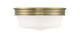 Galen Three Light Flush Mount in Antique Brass (185-5912-AN-MO)