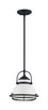 Upton One Light Pendant in Gloss White / Black Accents (72-60-7083)
