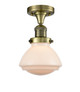 manufacturer_finish:Antique Brass|manufacturer_glass:Matte White Olean|light_output:245.00lm|color_temperature:2100K|cri:98
