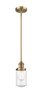 Innovations - 201S-BB-G314 - One Light Mini Pendant - Franklin Restoration - Brushed Brass