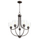 Quorum - 6059-5-286 - Five Light Chandelier - Enclave - Oiled Bronze w/ Clear/Seeded