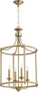 Quorum - 6822-4-80 - Four Light Entry Pendant - Rossington - Aged Brass