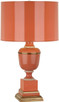 Robert Abbey - 2600 - One Light Table Lamp - Annika - Tangerine Lacquered Paint w/Natural Brass/Ivory Crackle