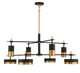Ashor LED Chandelier in Matte Black with Warm Brass Accents (51-1-1637-8-143)