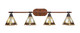 Toltec Lighting - 1754-9345 - Four Light Bath Bar - Blacksmith - Painted Wood-Look & Dark Granite