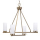 Toltec Lighting - 2804-NAB-801B - Four Light Chandelier - Trinity - New Age Brass