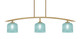 Toltec Lighting - 3736-NAB-4615 - Three Light Island Pendant - Kurve - New Age Brass