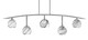 Toltec Lighting - 3745-GP-4109 - Five Light Billiard/Island - Kurve - Graphite