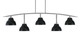Toltec Lighting - 3745-GP-427-MB - Five Light Billiard/Island - Kurve - Graphite