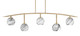 Toltec Lighting - 3745-NAB-4109 - Five Light Billiard/Island - Kurve - New Age Brass