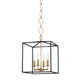 Hudson Valley - BKO150-AGB/BK - Four Light Lantern - Richie - Aged Brass/Black