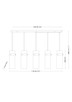 Fontaine Five Light Linear Chandelier in Matte Black (224-7002P5-5L-MB)