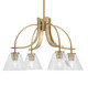 Toltec Lighting - 3924-NAB-302 - Four Light Chandelier - Cavella - New Age Brass