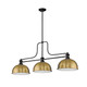 Melange Three Light Billiard in Matte Black (224-725-3MB-D12HBR)