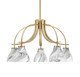 Toltec Lighting - 3925-NAB-4769 - Five Light Chandelier - Cavella - New Age Brass