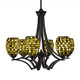 Toltec Lighting - 566-DG-408 - Six Light Chandelier - Zilo - Dark Granite
