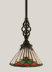 Toltec Lighting - 80-DG-9375 - One Light Mini Pendant - Eleganté - Dark Granite