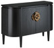 Currey and Company - 3000-0004 - Demi-Lune - Briallen Collection - Caviar Black/Antique Brass