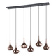 Eglo USA - 390441A - Six Light Pendant - Almoster - Black Copper Smoked