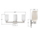 Lotus Three Light Bath (LOT-713-PN)