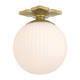 Crystorama - ORY-1003-AG-WH - One Light Semi Flush Mount - Orly - Aged Brass