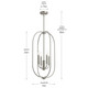 Reines Four Light Foyer Pendant (P500510-009)