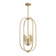 Progress Lighting - P500510-191 - Four Light Foyer Pendant - Reines - Brushed Gold