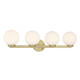 Millennium - 97004-VB - Four Light Vanity - Ardeva - Vintage Brass