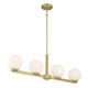 Millennium - 97104-VB - Four Light Linear Chandelier - Ardeva - Vintage Brass