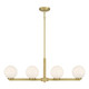Ardeva Four Light Linear Chandelier (97104-VB)