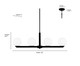 Ardeva Four Light Linear Chandelier (97104-VB)